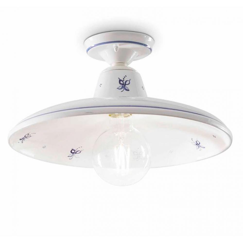 mediteransky stylovy keramicka lampa modra vzorovana malovana stropna lampa osvetlenie obyvacka kuchyna jedalen strop obnova vidiecky dom balaton interierovy lameridiana ferroluce c2333.jpg